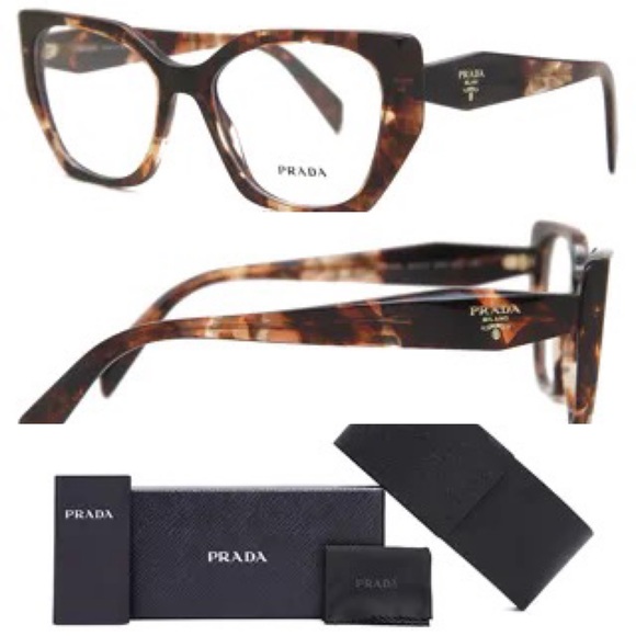 Caramel Tortoise rX Eyeglass Frames by PRADA - Picture 13 of 15